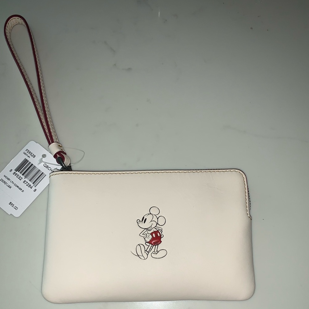 COACH - New Mickey Mouse Leather Wristlet